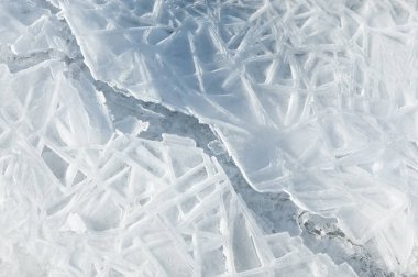 doku. buz. Donmuş buz Nehri üzerinde.