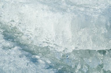 doku. buz. Donmuş buz Nehri üzerinde.