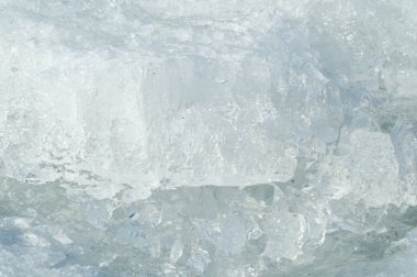 doku. buz. Donmuş buz Nehri üzerinde.