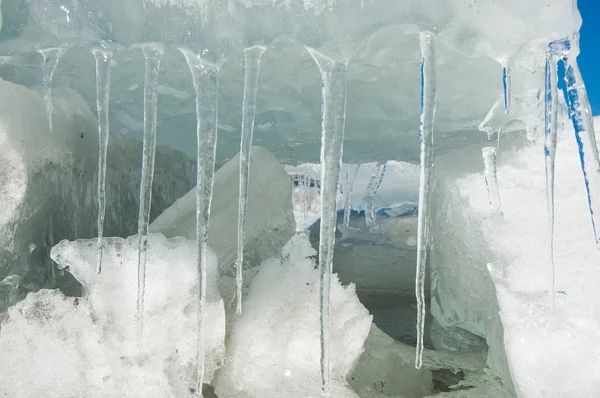 Texture Glace Glace Gelée Sur Rivière — Photo