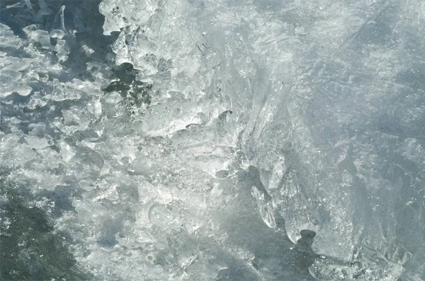 Tekstura Lód Lód Mrożone Rzece — Zdjęcie stockowe