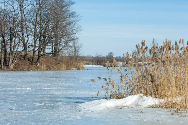春に凍った湖 — ストック写真