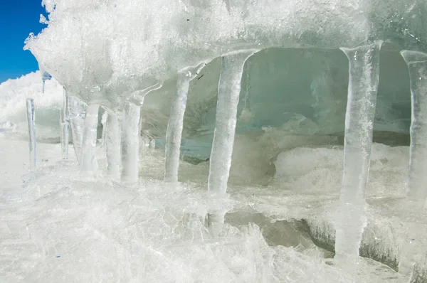 Texture Glace Glace Gelée Sur Rivière — Photo