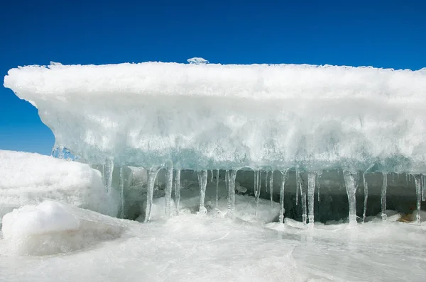 Texture Ice Frozen Ice River — Stock Photo, Image