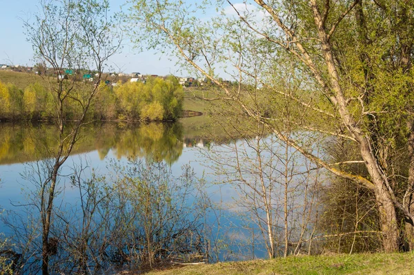 bahar Gölü. Su birikintisi bahar. Bahar park göl. bahar Gölü sahne. Bahar gölün kıyısında.