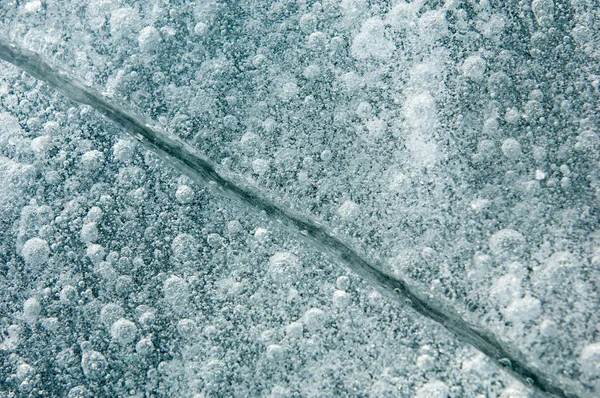 Consistenza Ghiaccio Ghiaccio Congelato Sul Fiume — Foto Stock