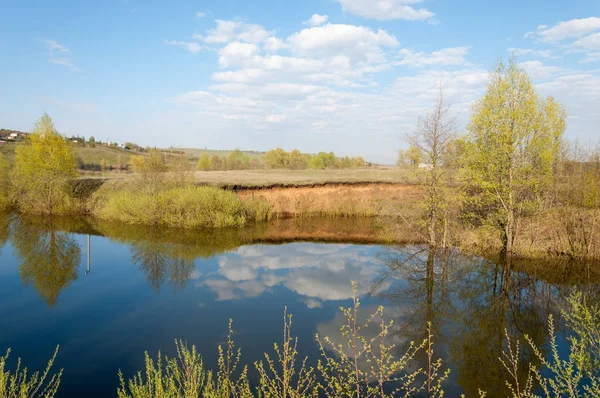 bahar Gölü. Su birikintisi bahar. Bahar park göl. bahar Gölü sahne. Bahar gölün kıyısında.