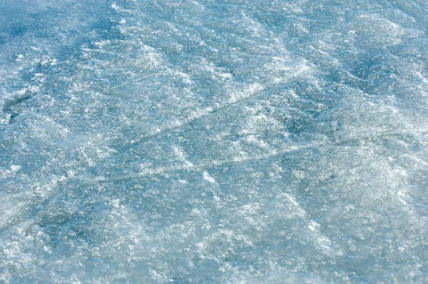 Consistenza Ghiaccio Ghiaccio Congelato Sul Fiume — Foto Stock