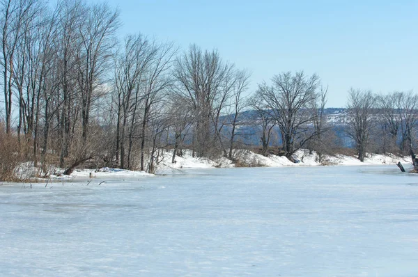 Lac Gelé Printemps Glace Printemps — Photo