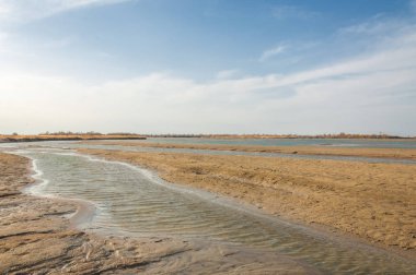 nehir bahar. bahar Nehri Orta Asya'da. Kazakistan bozkır nehir Semirechye. 