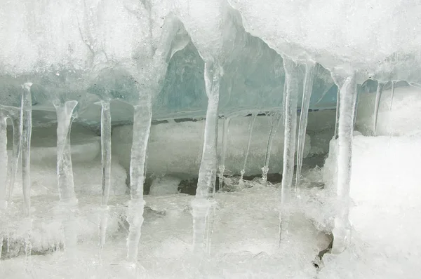 Texture Glace Glace Gelée Sur Rivière — Photo