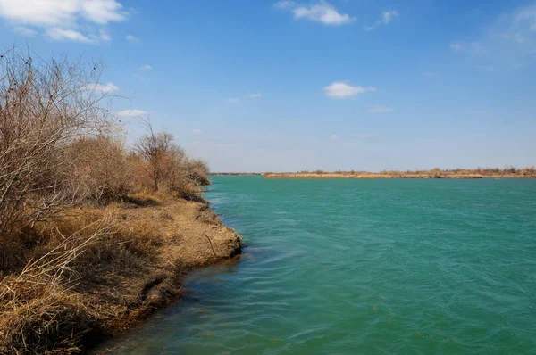 nehir bahar. bahar Nehri Orta Asya'da. Kazakistan bozkır nehir Semirechye. 
