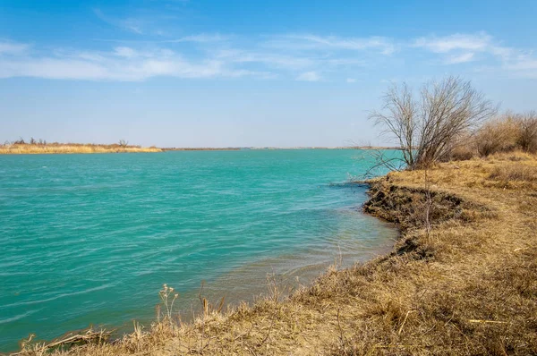 nehir bahar. bahar Nehri Orta Asya'da. Kazakistan bozkır nehir Semirechye. 