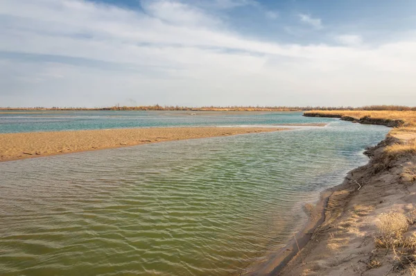 nehir bahar. bahar Nehri Orta Asya'da. Kazakistan bozkır nehir Semirechye. 