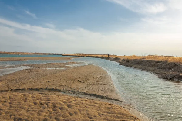 nehir bahar. bahar Nehri Orta Asya'da. Kazakistan bozkır nehir Semirechye. 