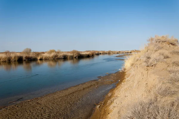 bahar bozkır nehirde. nehir sazlık ile büyümüş. saf zümrüt sudur
