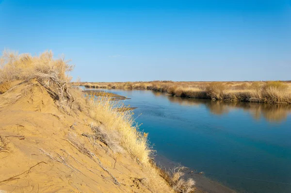 bahar bozkır nehirde. nehir sazlık ile büyümüş. saf zümrüt sudur