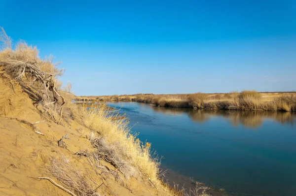 bahar bozkır nehirde. nehir sazlık ile büyümüş. saf zümrüt sudur