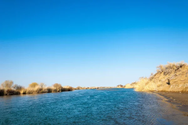 bahar bozkır nehirde. nehir sazlık ile büyümüş. saf zümrüt sudur