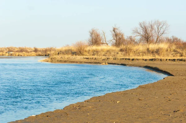 bahar bozkır nehirde. nehir sazlık ile büyümüş. saf zümrüt sudur