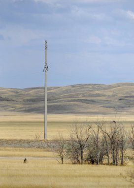 Sonbahar manzara, bozkır Dağları ile. çayır, veld, veldt. otlak, açık, ekilmemiş ülke veya otlak geniş bir açık alan