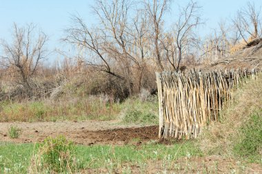 çöl, vahşi, kumlar, ıssızlık, atık, sahara. Hayvancılık, özellikle sığır veya ata, bir çiftlik veya ahır için bir kalem. su bulunduğu bir çölde bereketli bir nokta.