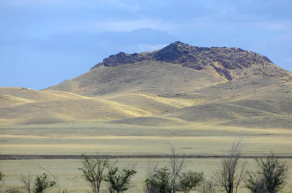 Φθινοπωρινό Τοπίο Στέπα Βουνά Λιβάδι Veld Veldt Ένα Μεγάλο Ανοιχτό — Φωτογραφία Αρχείου