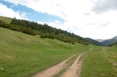 dağ, dağ, tepe. Kazakistan. Tien Shan. Takma Yaylası