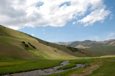 dağ, dağ, tepe. Kazakistan. Tien Shan. Takma Yaylası