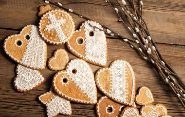 doku, arka plan, el boyaması Çerezler, Lale, willow, eski panoları,