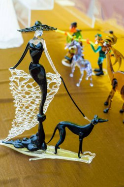 Doku, arka plan, desen. Camdan yapılmış oyuncaklar