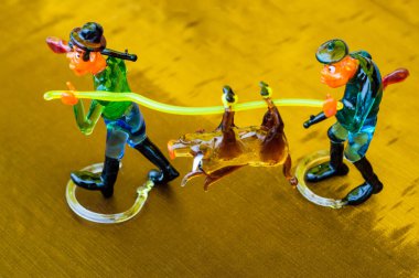 Doku, arka plan, desen. Camdan yapılmış oyuncaklar