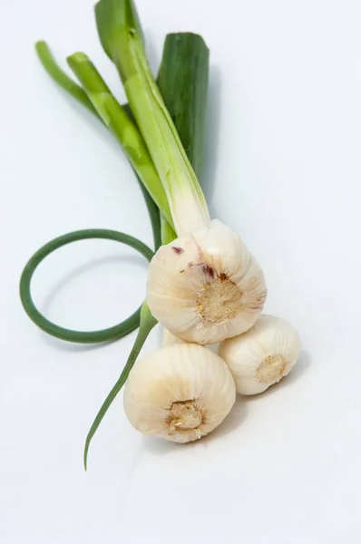 Knoblauch Knoblauch Ist Nicht Stiel Des Blattes Gereift Eine Stark — Stockfoto