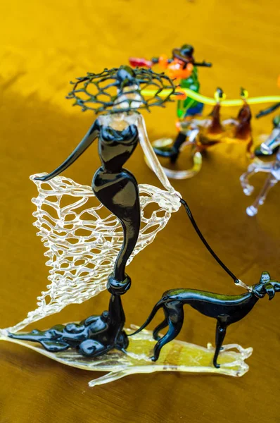 Doku, arka plan, desen. Camdan yapılmış oyuncaklar