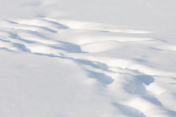 Textur Hintergrund Muster Fußabdrücke Schnee Der Frost Ist Sehr Kalt — Stockfoto