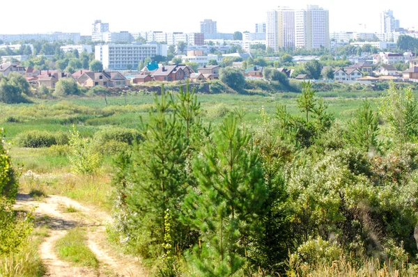 Landscape urban Tatarstan. Russia. The city of Naberezhnye Chelny. Summer day.