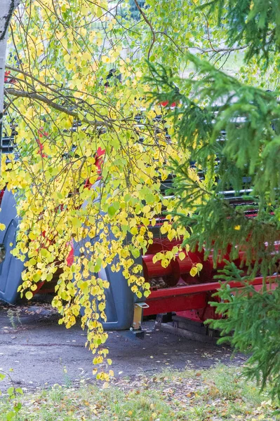 Φυσικά Τοπία Φθινοπωρινό Τοπίο Αργά Φθινόπωρο Ένα Προάστιο Της Μια — Φωτογραφία Αρχείου