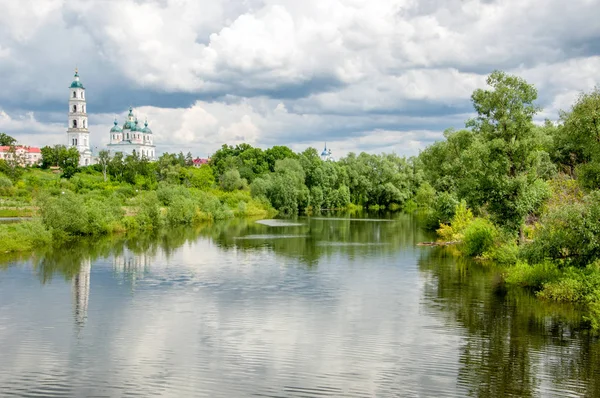 Потоп Стихийное Бедствие Затопление Земли Водой Которая Возникла Берега Деревья — стоковое фото