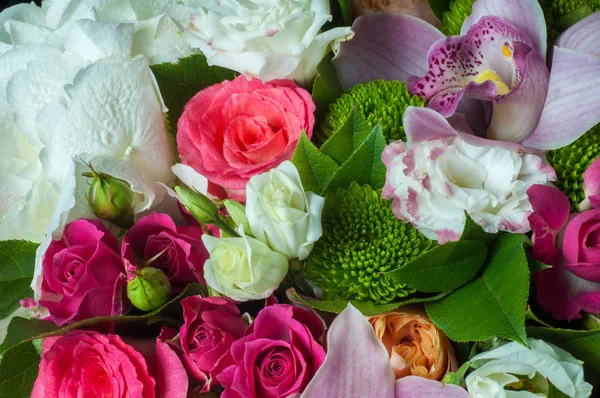Gaussian Blur Convenient Designers Beautiful Bouquet Flowers Ready Big Wedding — Stock Photo, Image