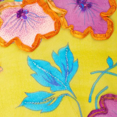 kumaş doku sarı çiçekler kakma. dokuma kumaş. fotoğraf stüdyosu