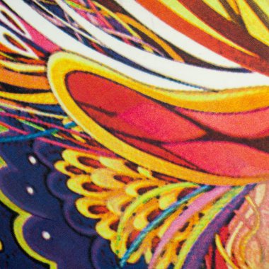 Kumaş renkleri soyutlama, sarı, mavi, mavi, kırmızı çizgiler bir deseni ile. Fotoğraf stüdyosu