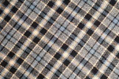 doku, arka plan, desen. Yünlü kumaş bir kafeste. Kumaş yapısı. Moda. Stil. Bir kare desen. Tekstil için model. Moda tasarımı ve iç tasarım evde