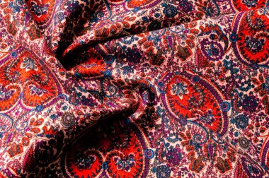 Doku arka plan deseni. Geleneksel Hint Paisley desen. Tekstil, sarma, dekor Dekoratif kenarlık.