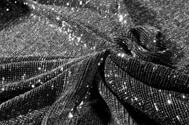 İle siyah kumaş yapmak bu siyah bebek Sequined gücü sürekli mesh kalıntılarının kaplama dairesel pırıltılar yoğun bir düzenleme tüm kaplama için ilk göz kamaştırıcı bir