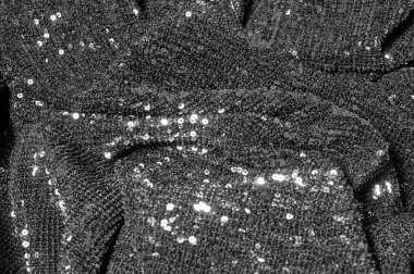 İle siyah kumaş yapmak bu siyah bebek Sequined gücü sürekli mesh kalıntılarının kaplama dairesel pırıltılar yoğun bir düzenleme tüm kaplama için ilk göz kamaştırıcı bir