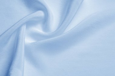 Doku arka plan deseni. Mavi ipek kumaş. Portre sakinleştirmek mavi ipek kumaş. Reklam alanı. Pürüzsüz zarif mavi ipek düğün arka plan olarak kullanılabilir.