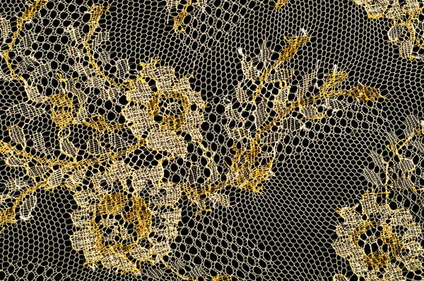 Bild Textur Hintergrund Dekorative Goldspitze Mit Muster Goldener Vintage Spitzenhintergrund — Stockfoto
