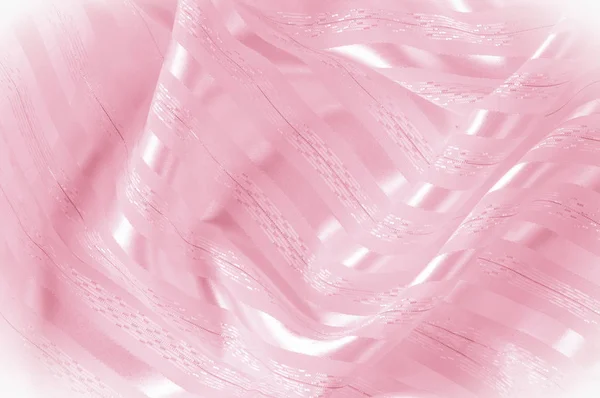 Background texture, pattern. Pink silk fabric with a light stripe. A smooth elegant pink silk or satin texture can be used as a background. Trend of color rose quartz pink pastel tone