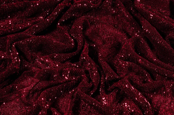 Doku, arka plan, desen, ile kırmızı kumaş. Bu kırmızı neon payetler bak. Yuvarlak neon pembe temiz mor bir ızgara üzerinde yanardöner glitter örtüşen glitter parıldıyor.