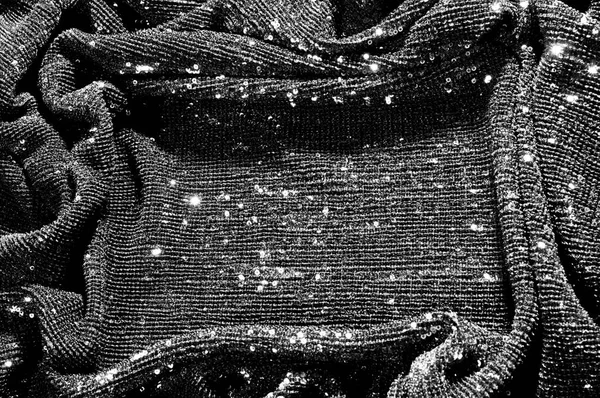 Black Fabric Paillettes Make Dazzling Debut Black Baby Sequined Coating — Stock Photo, Image